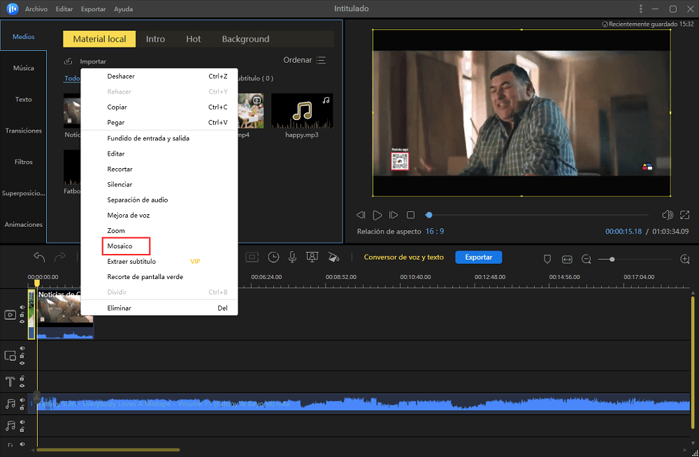 difuminar la cara en video paso 1