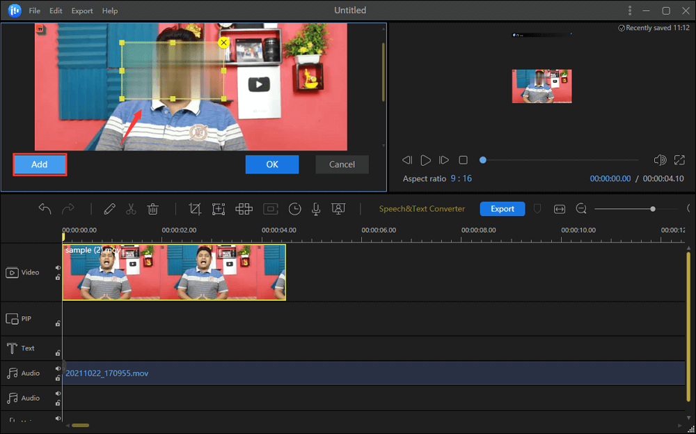 blur face in video